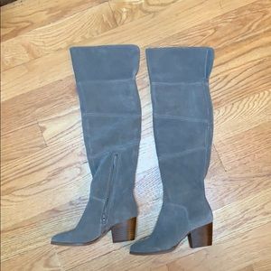 Knee high suede boots